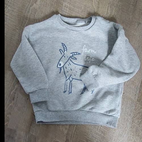 Reserved  Größe: 110 pulli Ziege , zu finden beim Stand 73 am Standort Flohkids Hamburg West