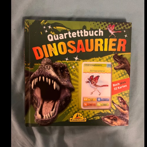 Buch Dinosaurier Quartett, zu finden beim Stand 21 am Standort Flohkids Hamburg West