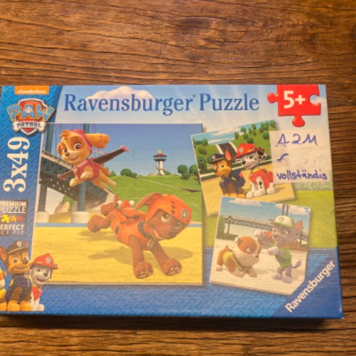 Paw Patrol Puzzle  Größe: 3 x49, zu finden beim Stand 104 am Standort Flohkids Hamburg West