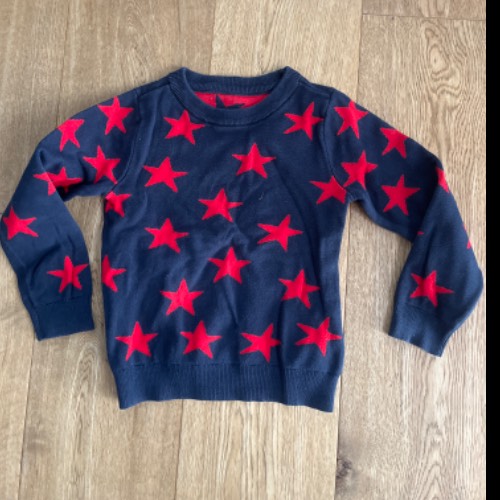 Tchibo Pulli rot blau Stern110, zu finden beim Stand 141 am Standort Flohkids Hamburg West